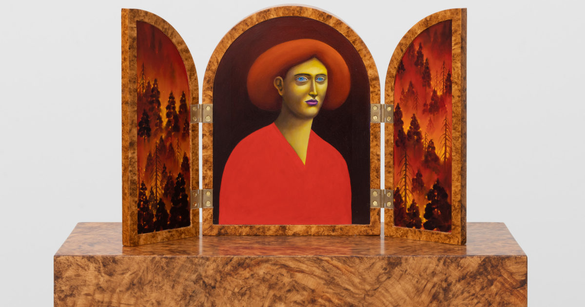 Triptych with Red Forest | Xavier Hufkens