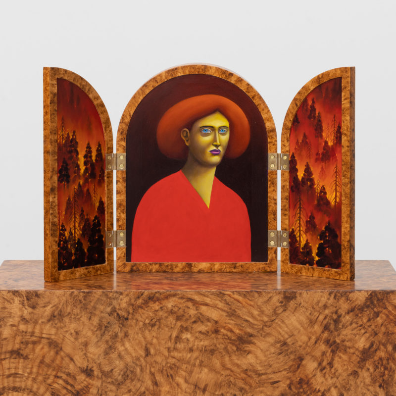 Triptych with Red Forest | Xavier Hufkens